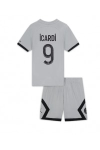 Paris Saint-Germain Mauro Icardi #9 Babyklær Borte Fotballdrakt til barn 2022-23 Korte ermer (+ Korte bukser)